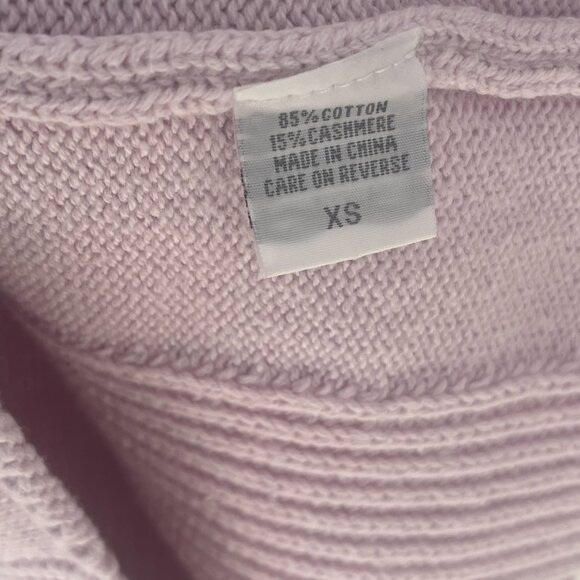 Burgess ribbed V-neck Pullover Cashmere Cotton Blend Quiet Luxury Size XS - Picture 4 of 7